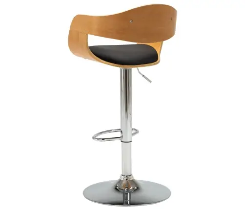 Bāra Krēsls, Melns, Liekts Koks Un Mākslīgā Āda Vidaxl