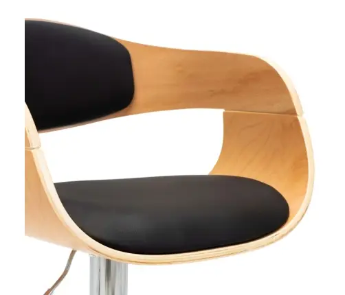 Bāra Krēsls, Melns, Liekts Koks Un Mākslīgā Āda Vidaxl