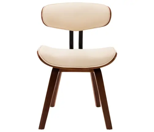 Virtuves Krēsli, 2 Gab., Liekts Koks Un Mākslīgā Āda, Krēmkrāsā Vidaxl