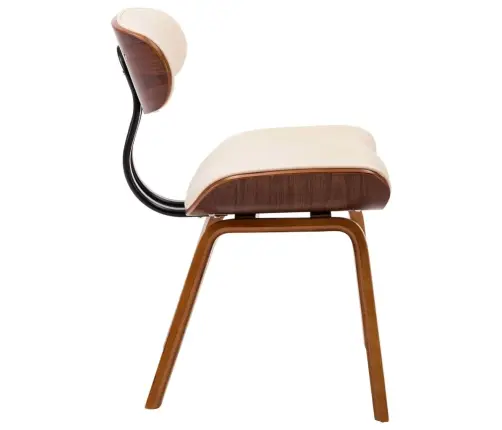 Virtuves Krēsli, 2 Gab., Liekts Koks Un Mākslīgā Āda, Krēmkrāsā Vidaxl