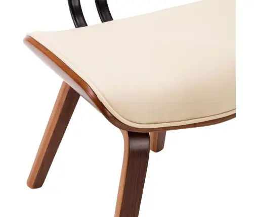 Virtuves Krēsli, 2 Gab., Liekts Koks Un Mākslīgā Āda, Krēmkrāsā Vidaxl