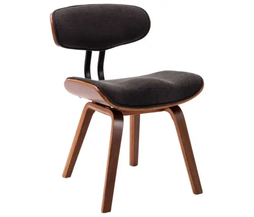 Virtuves Krēsli, 2 Gab., Pelēki, Izliekts Koks Un Audums Vidaxl