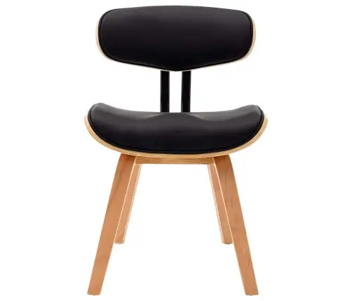 Söögitoolid 2 Tk, Must Painutatud Puit Ja Kunstnahk