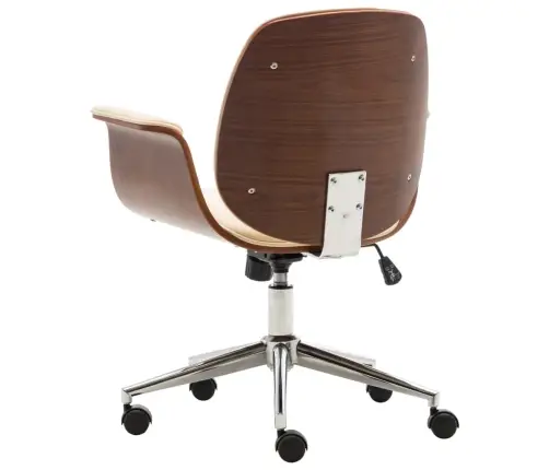 Kontoritool, Kreemjasvalge, Painutatud Puit Ja Kunstnahk