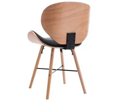 Virtuves Krēsli, 2 Gab., Liekts Koks, Melna Mākslīgā Āda Vidaxl