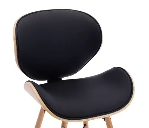 Virtuves Krēsli, 2 Gab., Liekts Koks, Melna Mākslīgā Āda Vidaxl