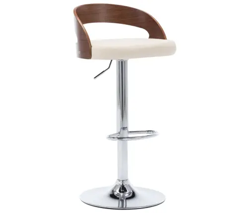 Bāra Krēsli, 2 Gab., Krēmkrāsas Mākslīgā Āda, Liekts Koks Vidaxl