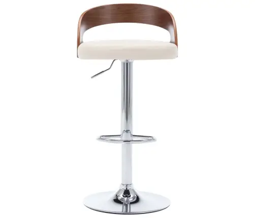 Bāra Krēsli, 2 Gab., Krēmkrāsas Mākslīgā Āda, Liekts Koks Vidaxl