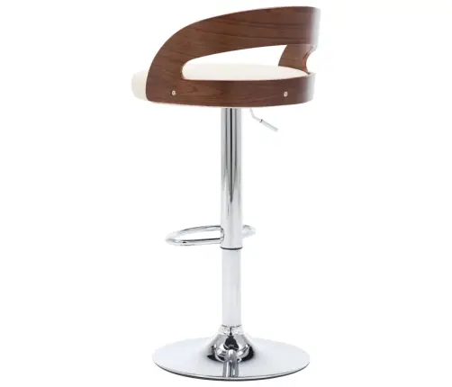 Bāra Krēsli, 2 Gab., Krēmkrāsas Mākslīgā Āda, Liekts Koks Vidaxl