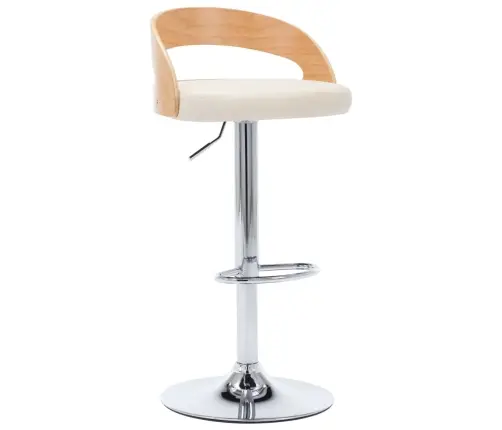 Baro Kėdės, 2Vnt., Kreminės Sp., Dirbtinė Oda Ir Išlenkta Med.