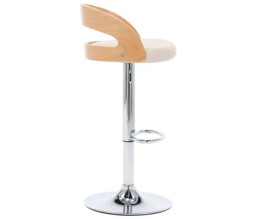 Baro Kėdės, 2Vnt., Kreminės Sp., Dirbtinė Oda Ir Išlenkta Med.