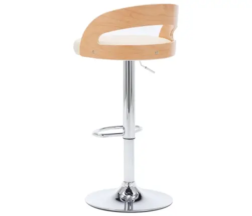 Baro Kėdės, 2Vnt., Kreminės Sp., Dirbtinė Oda Ir Išlenkta Med.