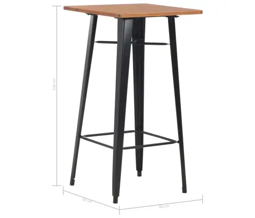 3-Osaline Baarikomplekt, Teras, Must