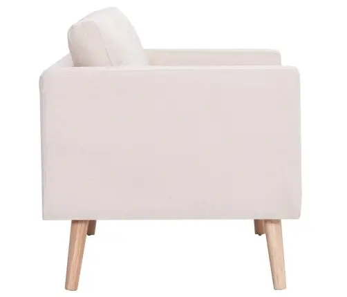 Divdaļīgs Dīvānu Komplekts, Krēmkrāsas Audums Vidaxl