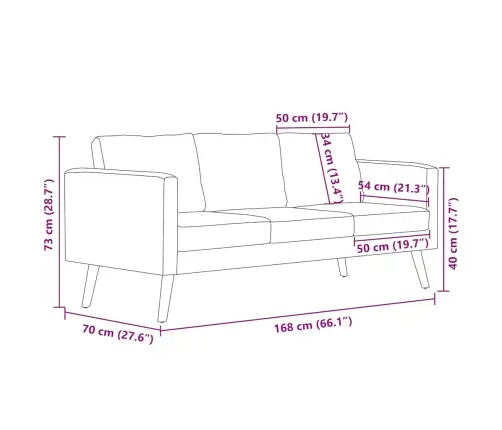 Divdaļīgs Dīvānu Komplekts, Zils Audums Vidaxl