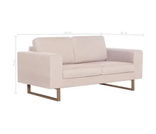 2-Osaline Diivanikomplekt, Kangas, Kreemjas
