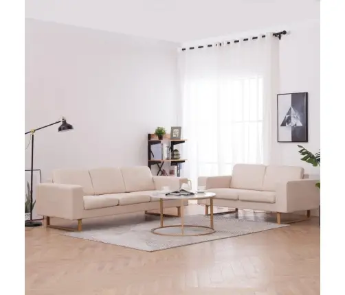 2-Osaline Diivanikomplekt, Kangas, Kreemjas