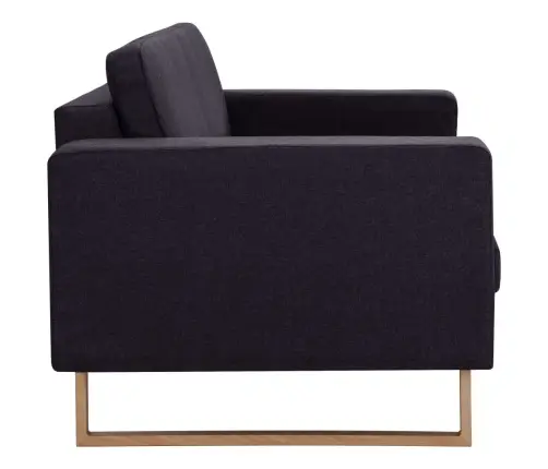 Divdaļīgs Dīvānu Komplekts, Melns Audums Vidaxl