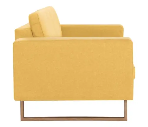 Divdaļīgs Dīvānu Komplekts, Dzeltens Audums Vidaxl Divdaļīgs Dīvānu Komplekts, Dzeltens Audums Vidaxl