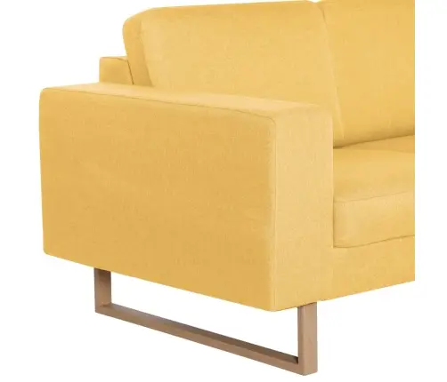 Divdaļīgs Dīvānu Komplekts, Dzeltens Audums Vidaxl Divdaļīgs Dīvānu Komplekts, Dzeltens Audums Vidaxl