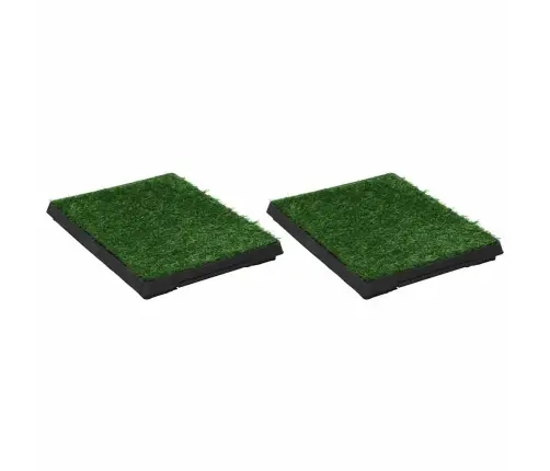 Gyvūnų Tualetai Su Padėklais/Dirbtine Žole, 2Vnt., 63X50X7Cm