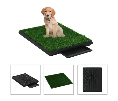 Gyvūnų Tualetai Su Padėklais/Dirbtine Žole, 2Vnt., 63X50X7Cm