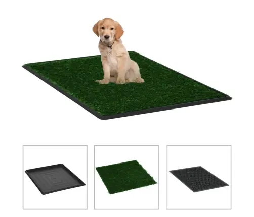 Mājdzīvnieku Tualete Ar Paplāti, 64X51X3 Cm, Mākslīgs Zālājs Vidaxl