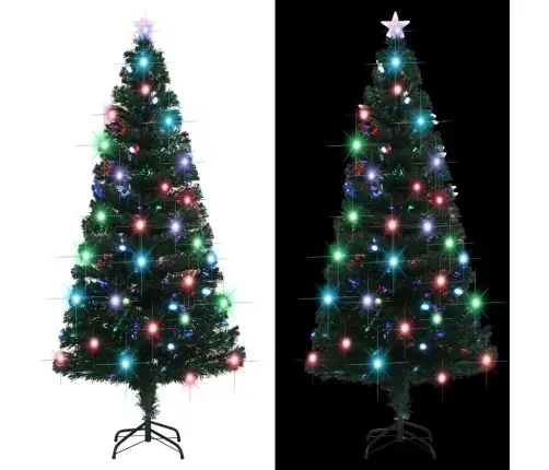 Apšviesta Kalėdų Eglutė Su Stovu Ir Led, 180cm Optinis Pluoštas