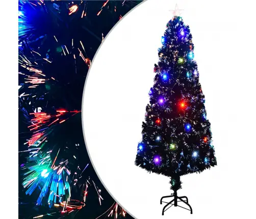 Izgaismota Ziemassvētku Egle Ar Statīvu, 240Cm, Optiskā Šķiedra Vidaxl