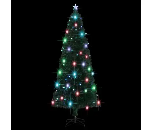 Izgaismota Ziemassvētku Egle Ar Statīvu, 240Cm, Optiskā Šķiedra Vidaxl