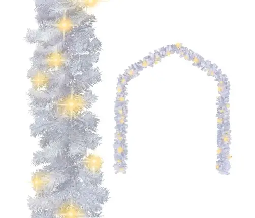 Ziemassvētku Vītne Ar Led Lampiņām, 20 M, Balta Vidaxl