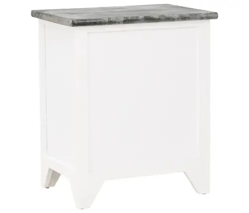 Naktsskapītis, 38X28X45 Cm, Paulonijas Koks, Pelēks Un Balts  Vidaxl