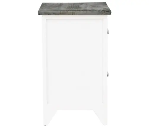 Naktsskapītis, 38X28X45 Cm, Paulonijas Koks, Pelēks Un Balts  Vidaxl