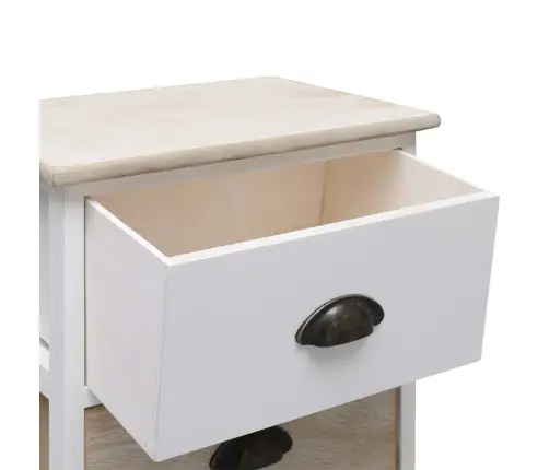 Öökapid 2 Tk, Valge Ja Naturaalne, 38 X 28 X 45 cm Paulownia Puit