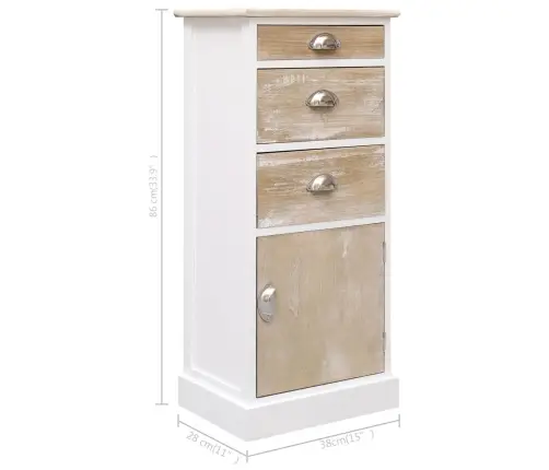 Skapītis, 38X28X86 Cm, Paulonijas Koks Vidaxl