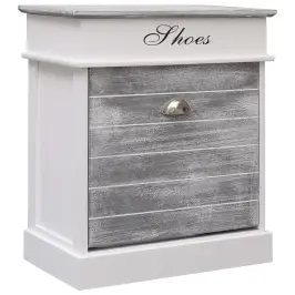 Apavu Skapis, 50X28X58 Cm, Paulonijas Koks, Pelēks Vidaxl