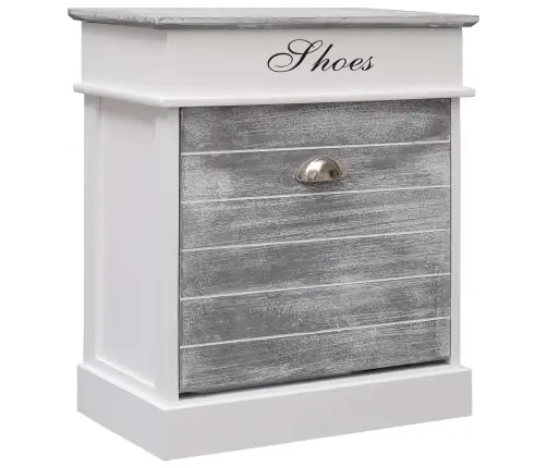 Apavu Skapis, 50X28X58 Cm, Paulonijas Koks, Pelēks Vidaxl