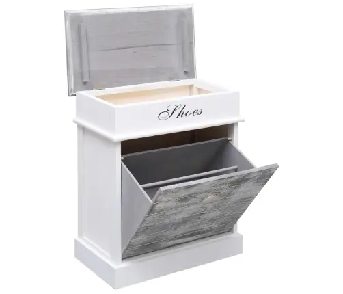 Apavu Skapis, 50X28X58 Cm, Paulonijas Koks, Pelēks Vidaxl