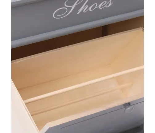 Apavu Skapis, Pelēks, 50X28X58 Cm, Paulonijas Koks Vidaxl