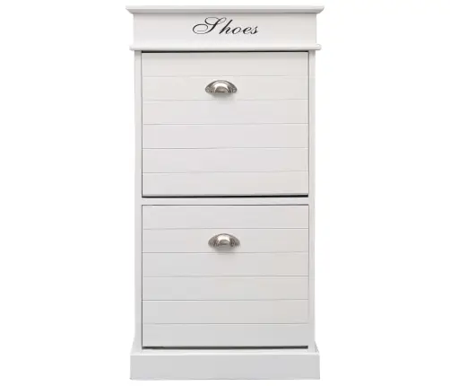 Apavu Skapis, 50X28X98 Cm, Paulonijas Koks, Balts Vidaxl