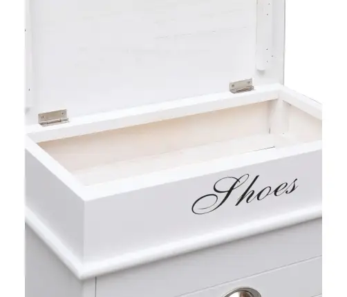 Apavu Skapis, 50X28X98 Cm, Paulonijas Koks, Balts Vidaxl