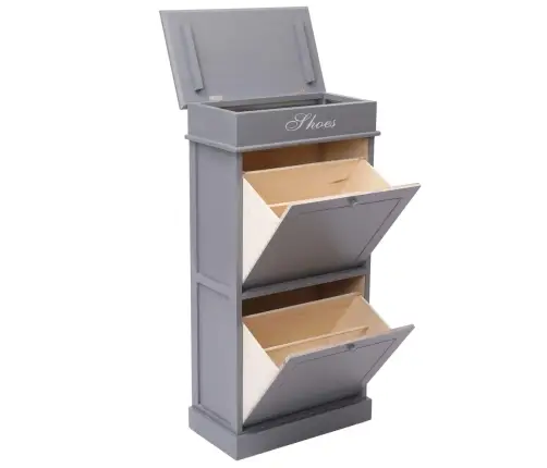 Apavu Skapis, 50X28X98 Cm, Paulonijas Koks, Pelēks Vidaxl