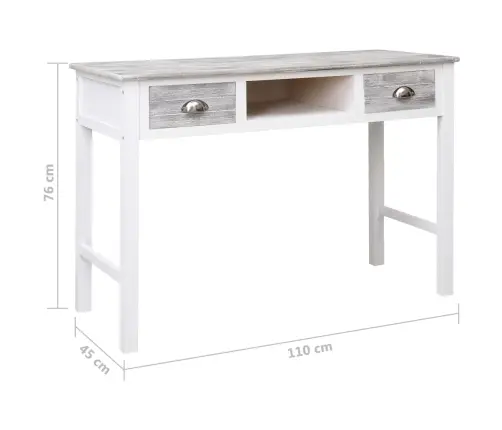 Rakstāmgalds, 110X45X76 Cm, Pelēks, Koks Vidaxl