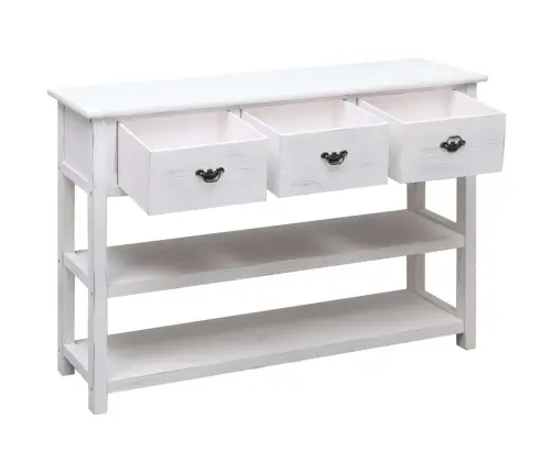 Kumode, 115X30X76 Cm, Antīki Balts Koks Vidaxl