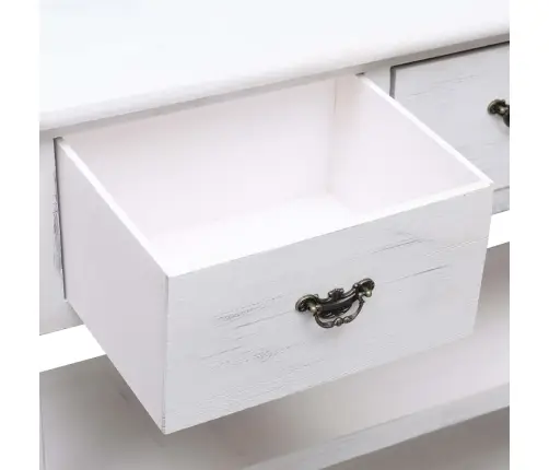 Kumode, 115X30X76 Cm, Antīki Balts Koks Vidaxl