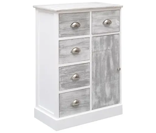 Kumode Ar 10 Atvilktnēm, 113X30X79 Cm, Koks, Pelēka Vidaxl