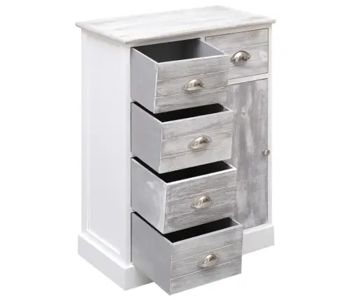 Kumode Ar 10 Atvilktnēm, 113X30X79 Cm, Koks, Pelēka Vidaxl