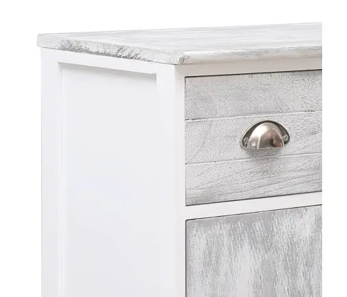 Kumode Ar 10 Atvilktnēm, 113X30X79 Cm, Koks, Pelēka Vidaxl