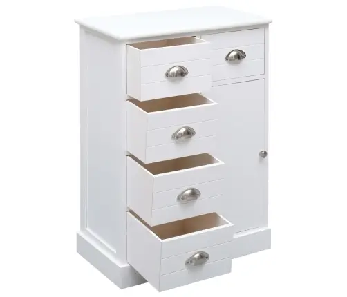 Kumode Ar 10 Atvilktnēm, 113X30X79 Cm, Koks, Balta Vidaxl