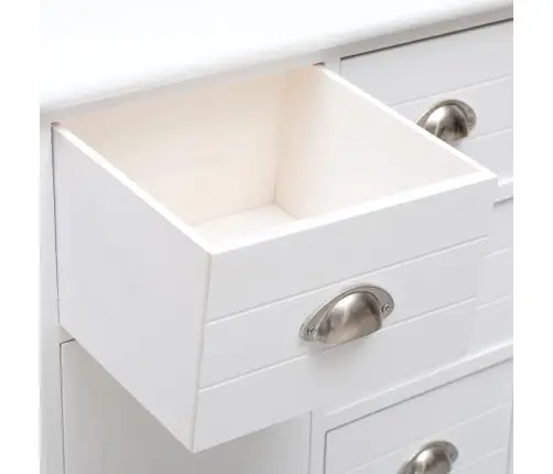 Kumode Ar 10 Atvilktnēm, 113X30X79 Cm, Koks, Balta Vidaxl